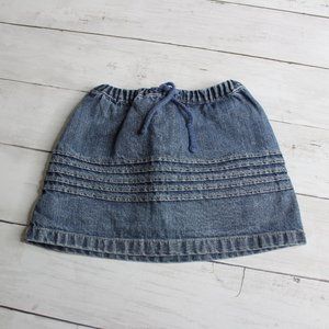 Old Navy Vintage Baby Girl's Denim Blue Jean Skirt Size 18 24 Months Pink